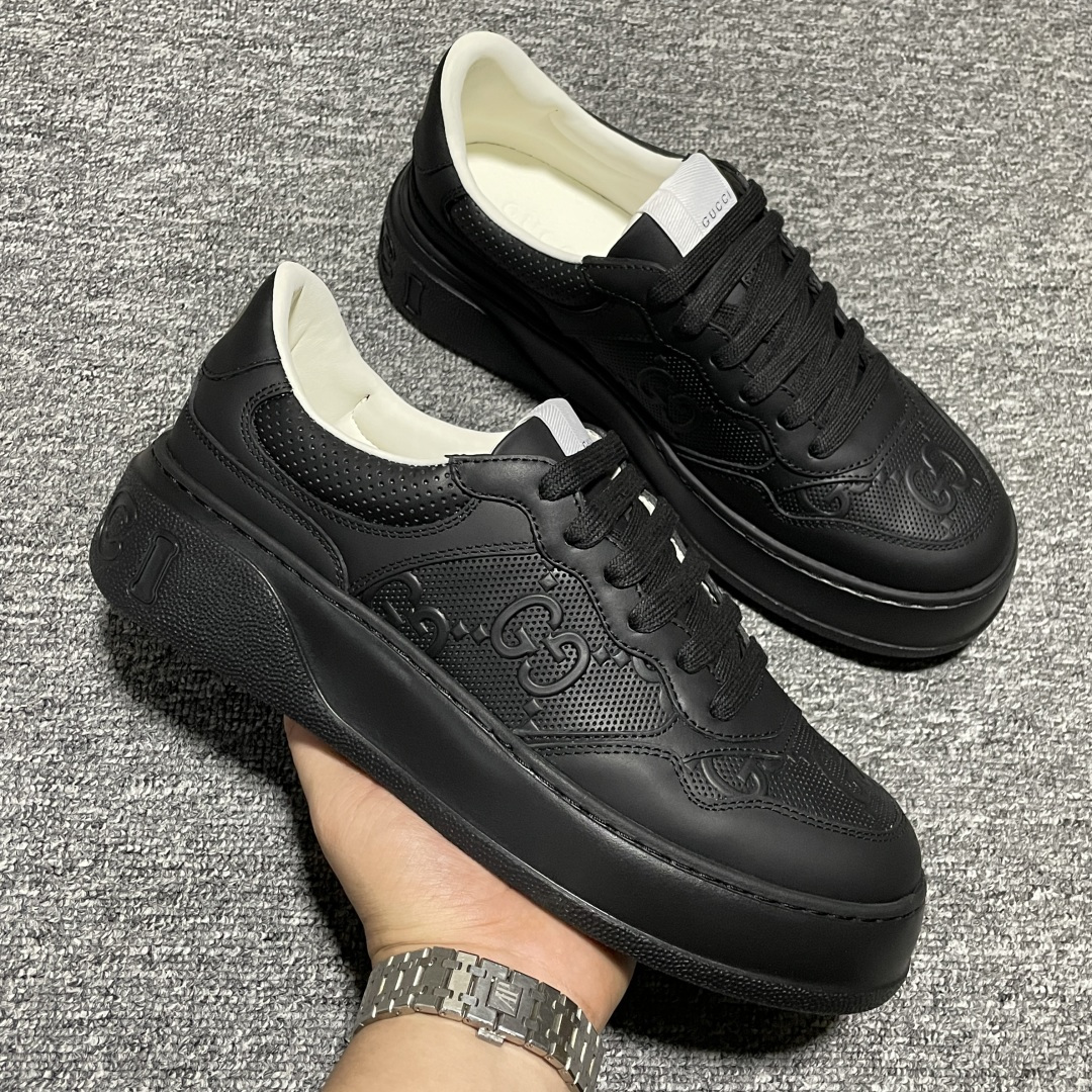 图片[6]-代购专供品质 Gucci 古驰 Screener 厚底休闲鞋 厚底增高系列 全新版本出货 正确版型 高端外贸 高端零售专供品质 最新官方绿色手提礼盒 所有皮面均同步官方采用皮革油边工艺 同步官方采用无胶车线工艺 尺码：39 40 41 42 43 44 45-选品中心