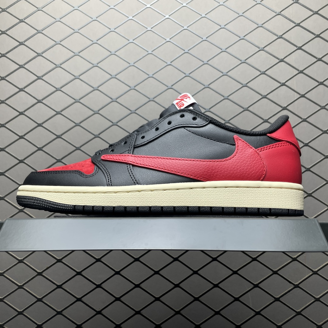 Travis Scott x Air Jordan 1 AJ1乔1低帮倒钩 DZ4137-700 大厂代工流水线打造 纯原级既视感 细节随意对比 尺码：40 40.5 41 42 42.5 43 44 44.5 45 46 47.5-选品中心