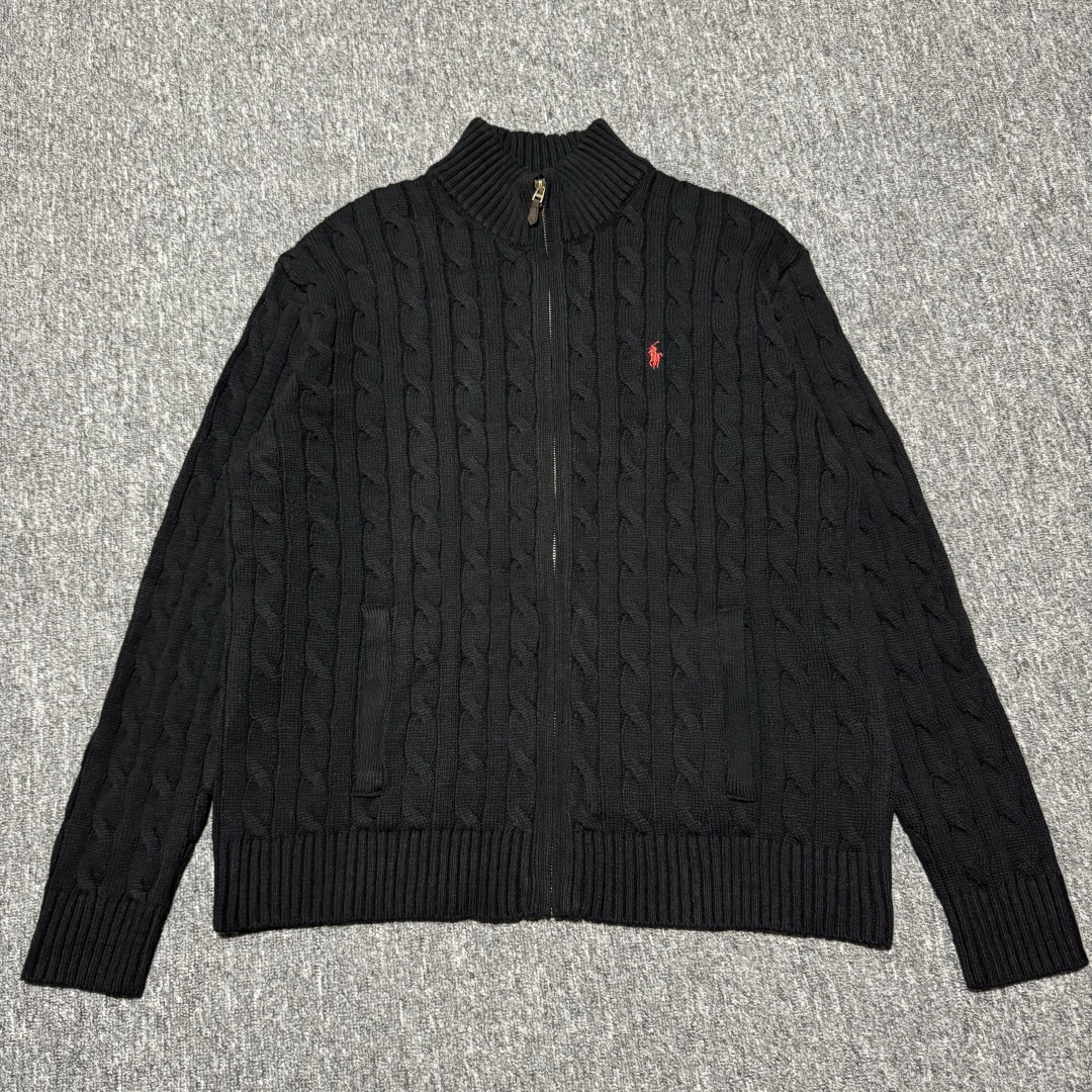 S# Ralph Lauren 拉夫劳伦 拉链插兜款 绞花针织长袖毛衣外套 高端零售专供 品质保证 100%放心出街 尺码：S M L XL-选品中心