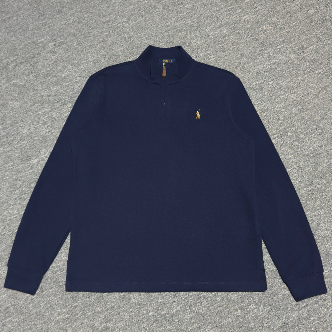 S# Ralph Lauren 拉夫劳伦 小马标 藏蓝色半拉链长袖 真正原版购回开发打板 高端零售专供 品质保证 100%放心出街 尺码：VS S M L-选品中心