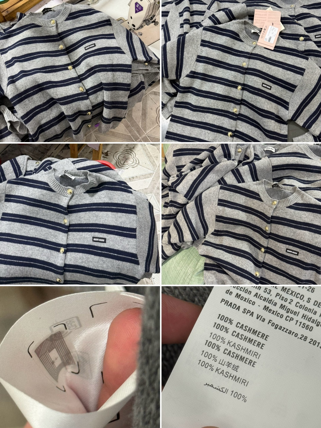 图片[9]-S# MiuMiu 缪缪 山羊绒条纹开衫毛衣 真正原版购回开发打版 高端零售专供 品质保证 100%放心出街 尺码：38 40 42 44-选品中心