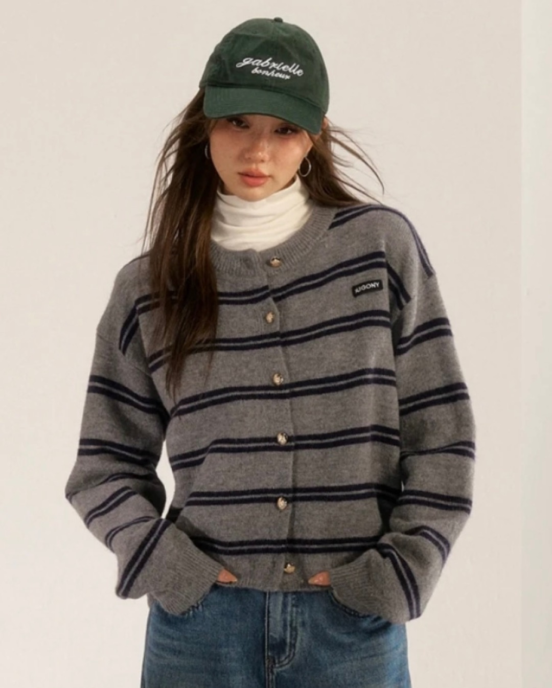 精选网络上身效果图 S# MiuMiu 缪缪 山羊绒条纹开衫毛衣  真正原版购回开发打版  高端零售专供 品质保证 100%放心出街