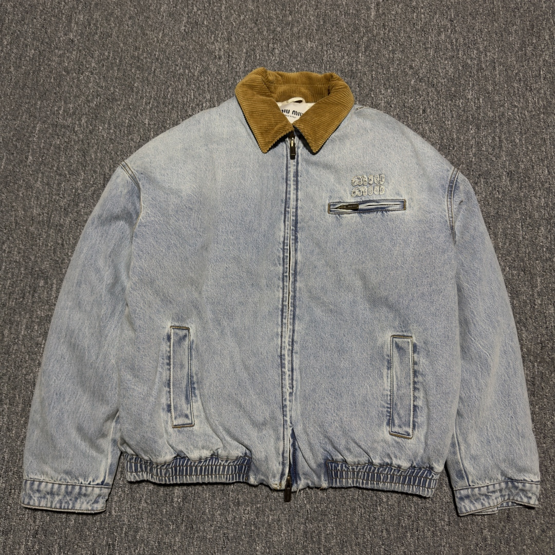 S# MiuMiu 缪缪 水洗牛仔棉服外套 真正原版购回开发打版 高端零售专供 品质保证 100%放心出街 尺码：36 38 40 42-选品中心