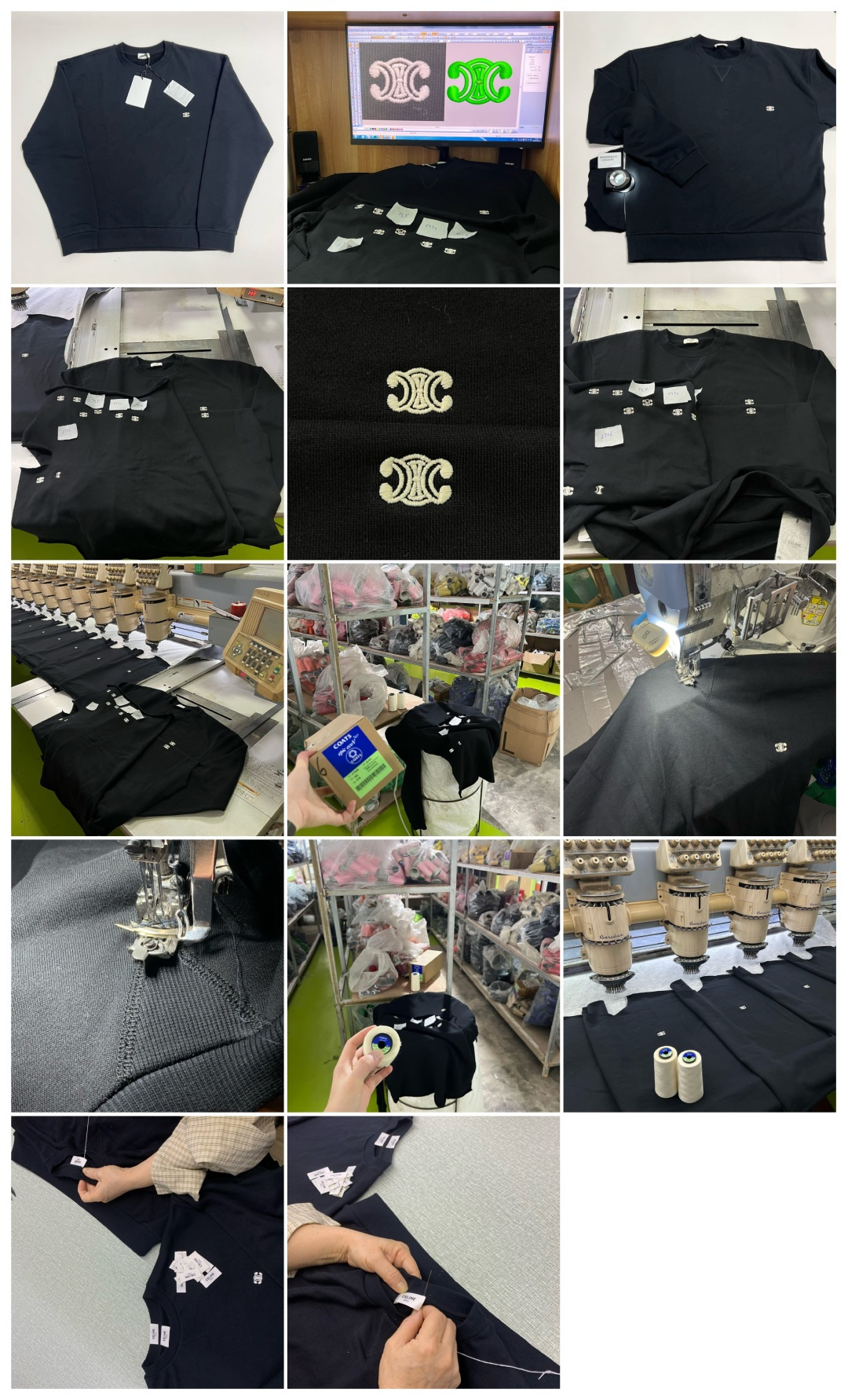 图片[7]-S# Celine 赛琳凯旋门 小刺绣圆领卫衣 真正原版购回开发打版 高端零售专供 品质保证 100%放心出街 尺码：S M L XL-选品中心