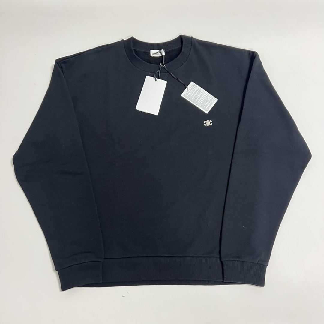 正品原版🆚大货 无水印生产/对比素材图 S# Celine 赛琳凯旋门 小刺绣圆领卫衣 真正原版购回开发打版  高端零售专供 品质保证 100%放心出街