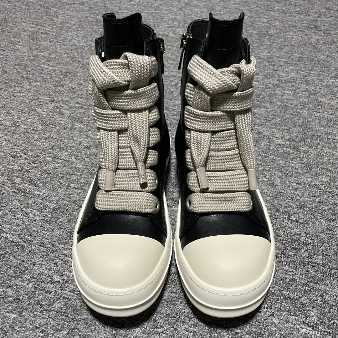 Rick Owens 瑞克 欧文斯 高帮休闲鞋 高端零售外贸专供品质 升级原楦原纸版开发版型 外加定制保护盒 鞋盒质感拉满 虽然增加不了多少实质的成本 但是打磨产品的细节 再微小也会还原 编号:55IFTU10