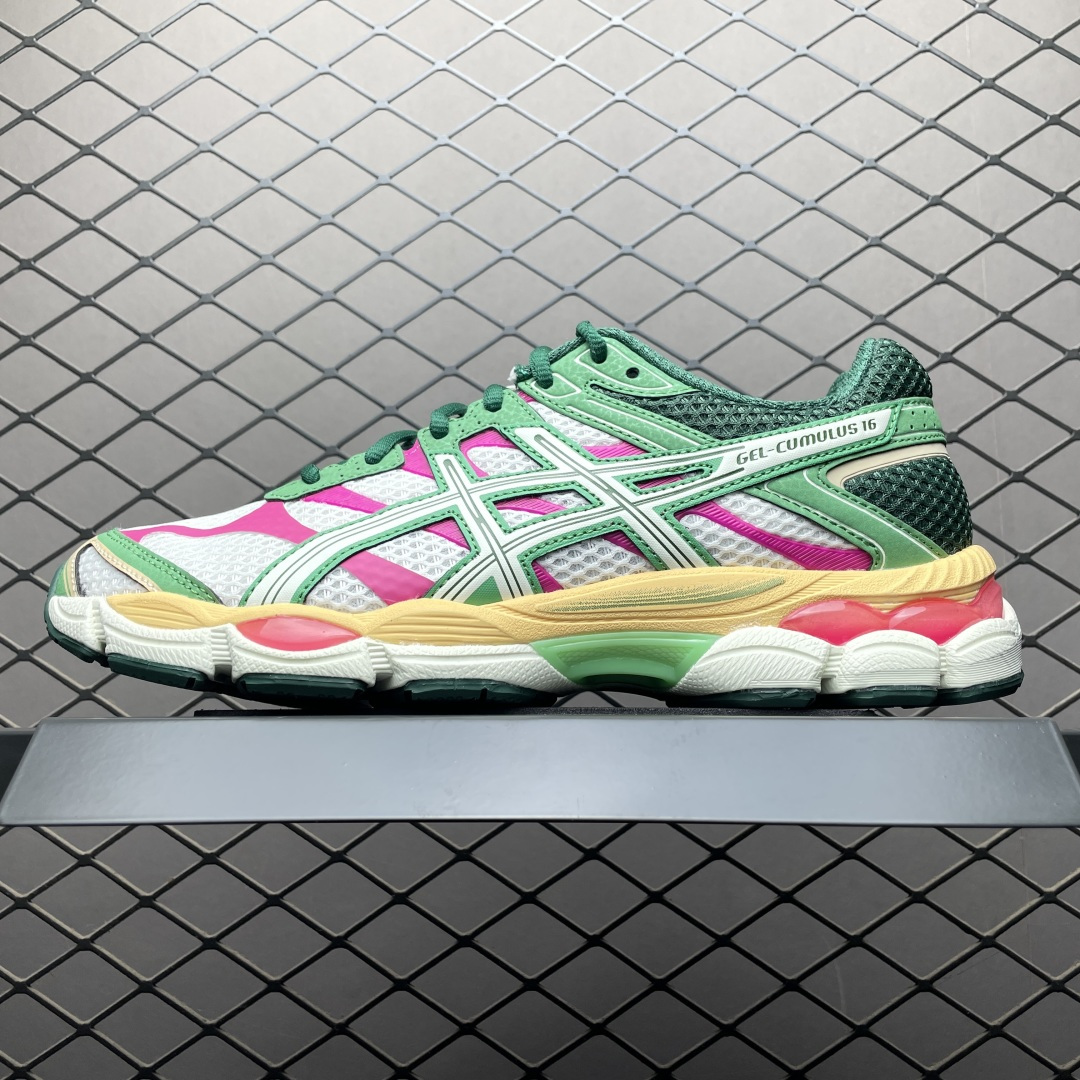 Asics Gel-Cumulus 16 亚瑟士 网面低帮休闲运动鞋 1203A763-100 采用双层