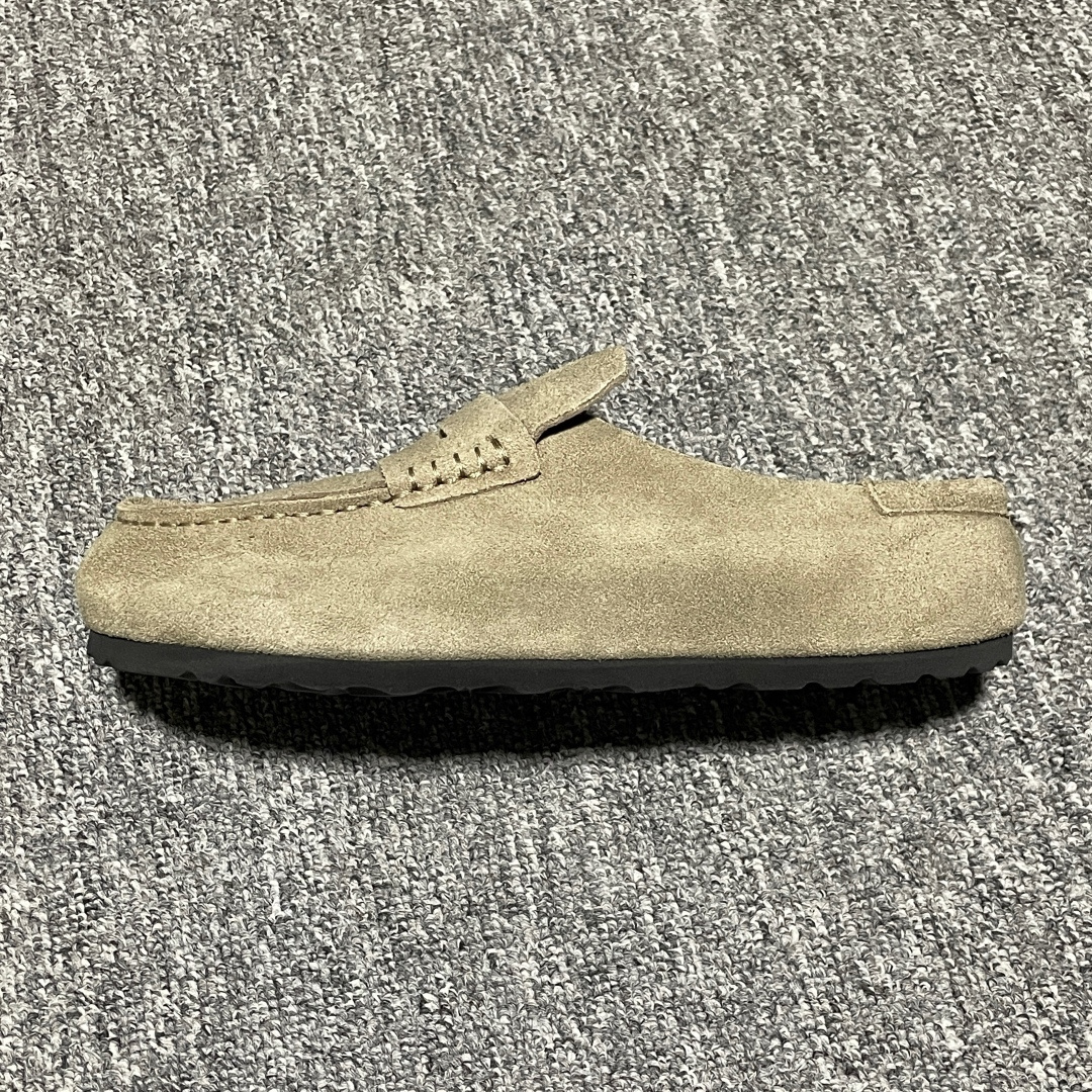 Birkenstock 博肯 Naples Wrapped 老钱风 茶色 穆勒系列包头乐福牛皮绒面革复古