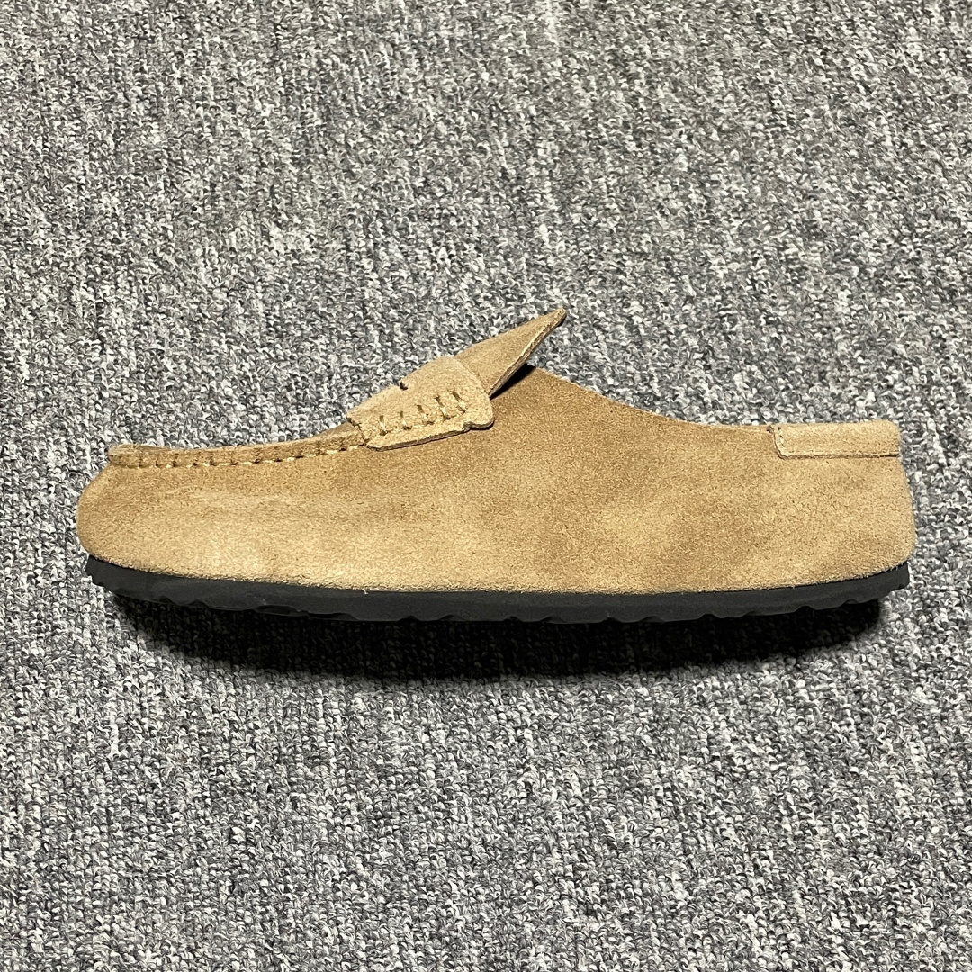 Birkenstock 博肯 Naples Wrapped 老钱风 棕色 穆勒系列包头乐福牛皮绒面革复古