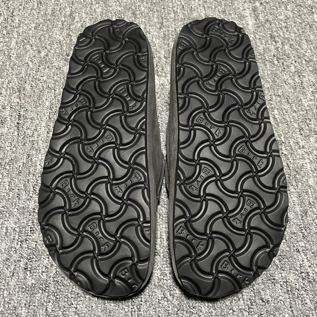 Birkenstock 博肯 Naples Wrapped 老钱风 深灰 穆勒系列包头乐福牛皮绒面革复古
