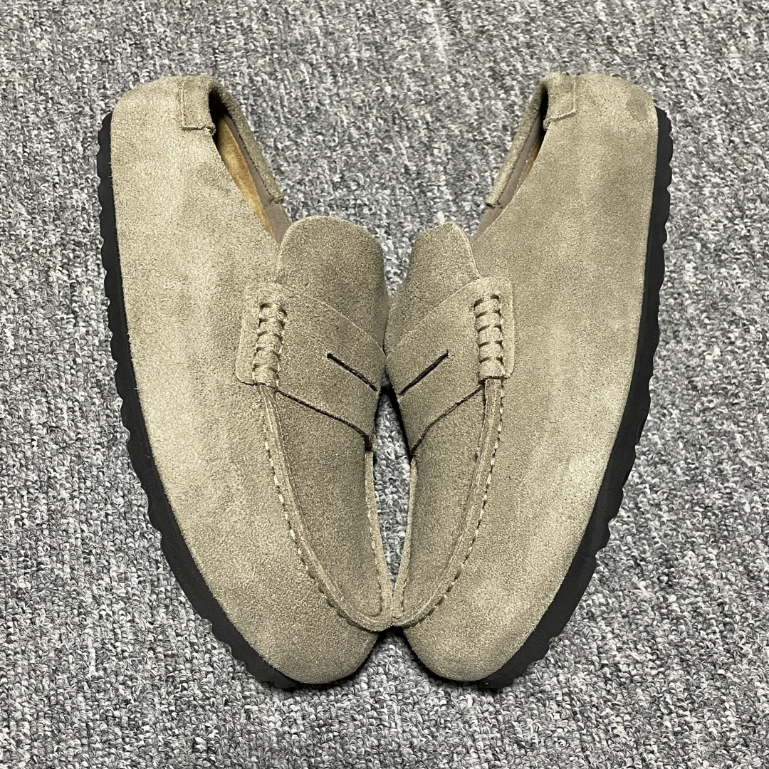 Birkenstock 博肯 Naples Wrapped 老钱风 茶色 穆勒系列包头乐福牛皮绒面革复古