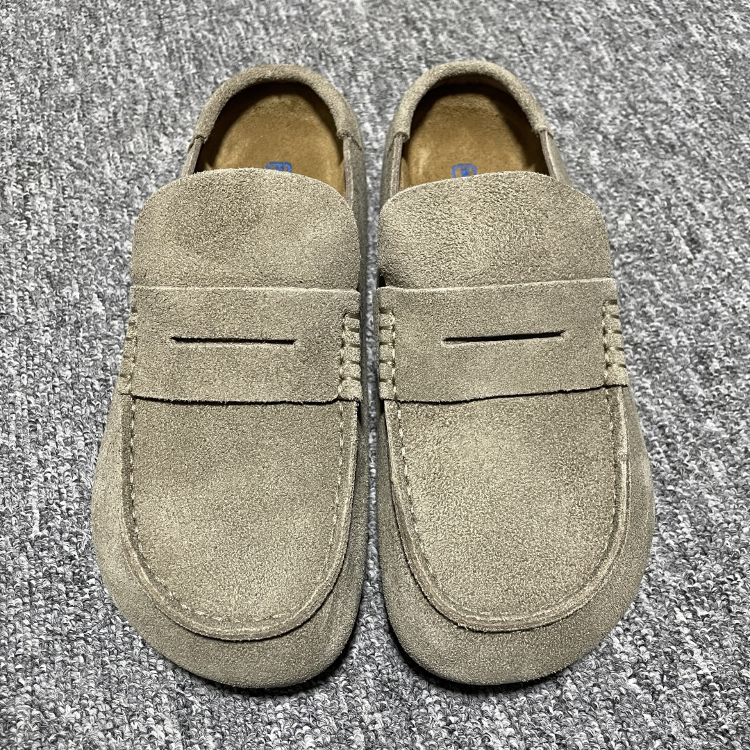 Birkenstock 博肯 Naples Wrapped 老钱风 茶色 穆勒系列包头乐福牛皮绒面革复古