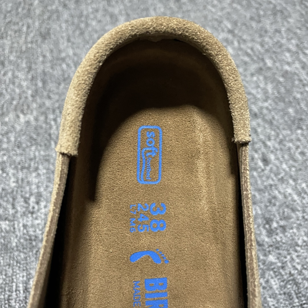 Birkenstock 博肯 Naples Wrapped 老钱风 棕色 穆勒系列包头乐福牛皮绒面革复古