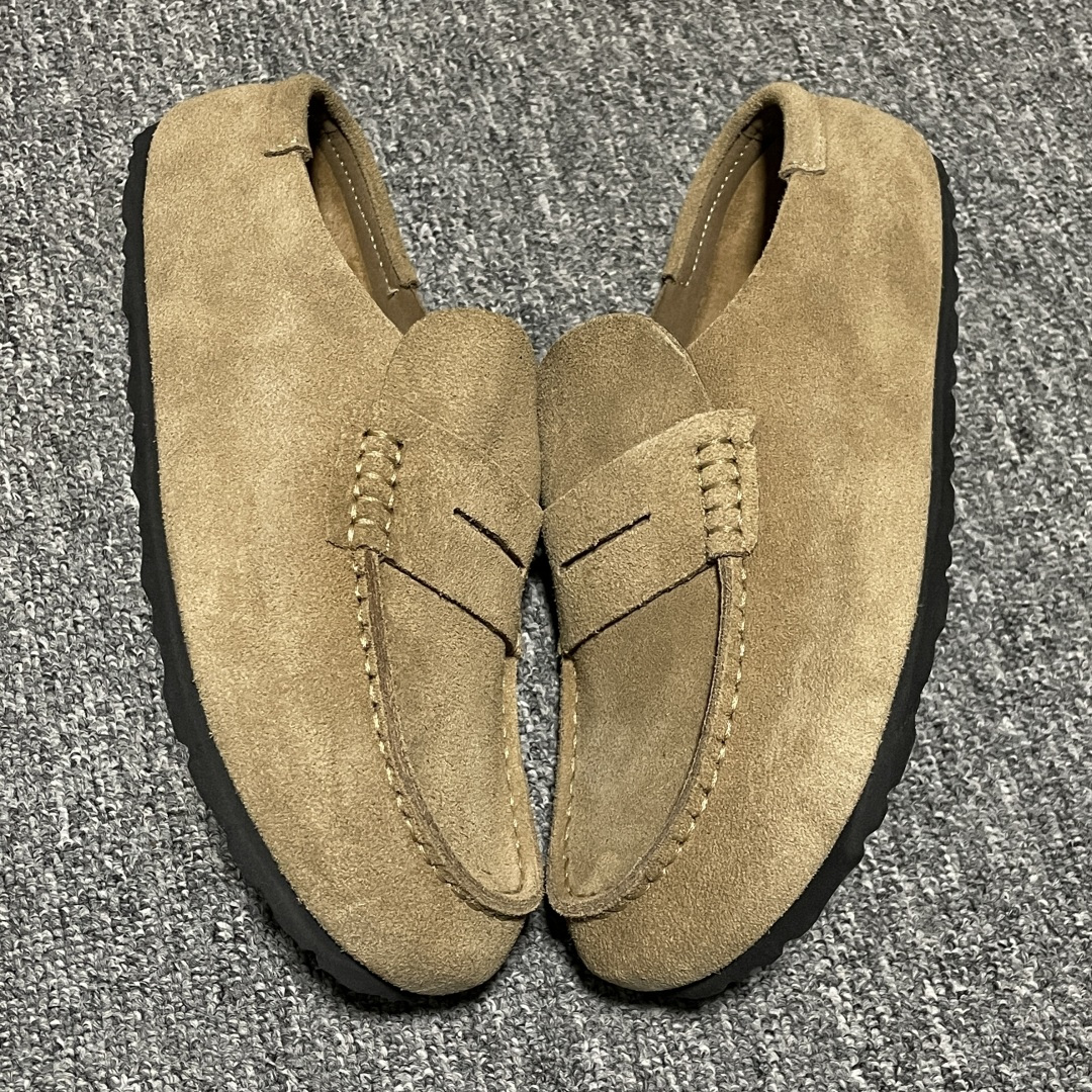 Birkenstock 博肯 Naples Wrapped 老钱风 棕色 穆勒系列包头乐福牛皮绒面革复古