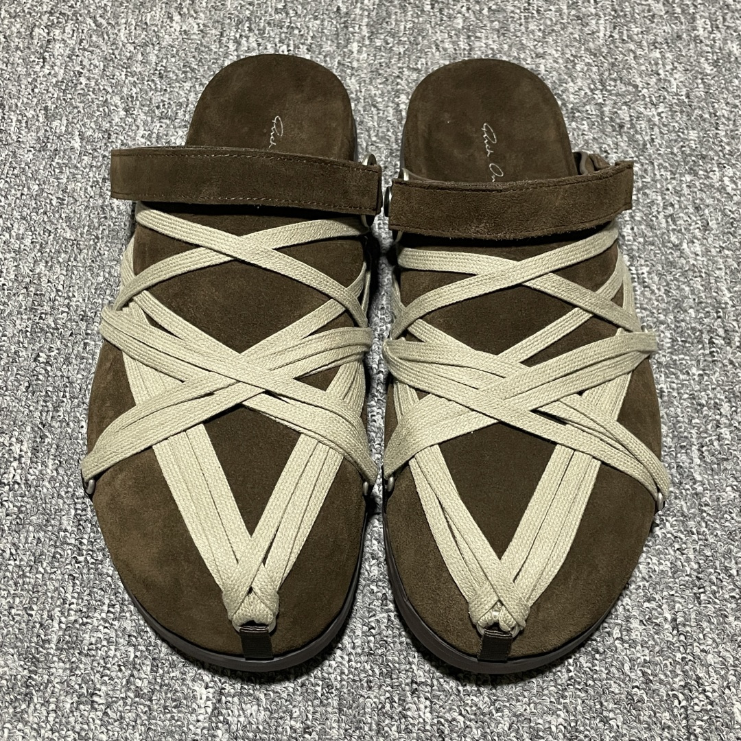 Rick Owens RO Mega 瑞克·欧文斯 疯狂绑带 慕勒拖鞋 高端零售外贸平台专供版 原鞋开发
