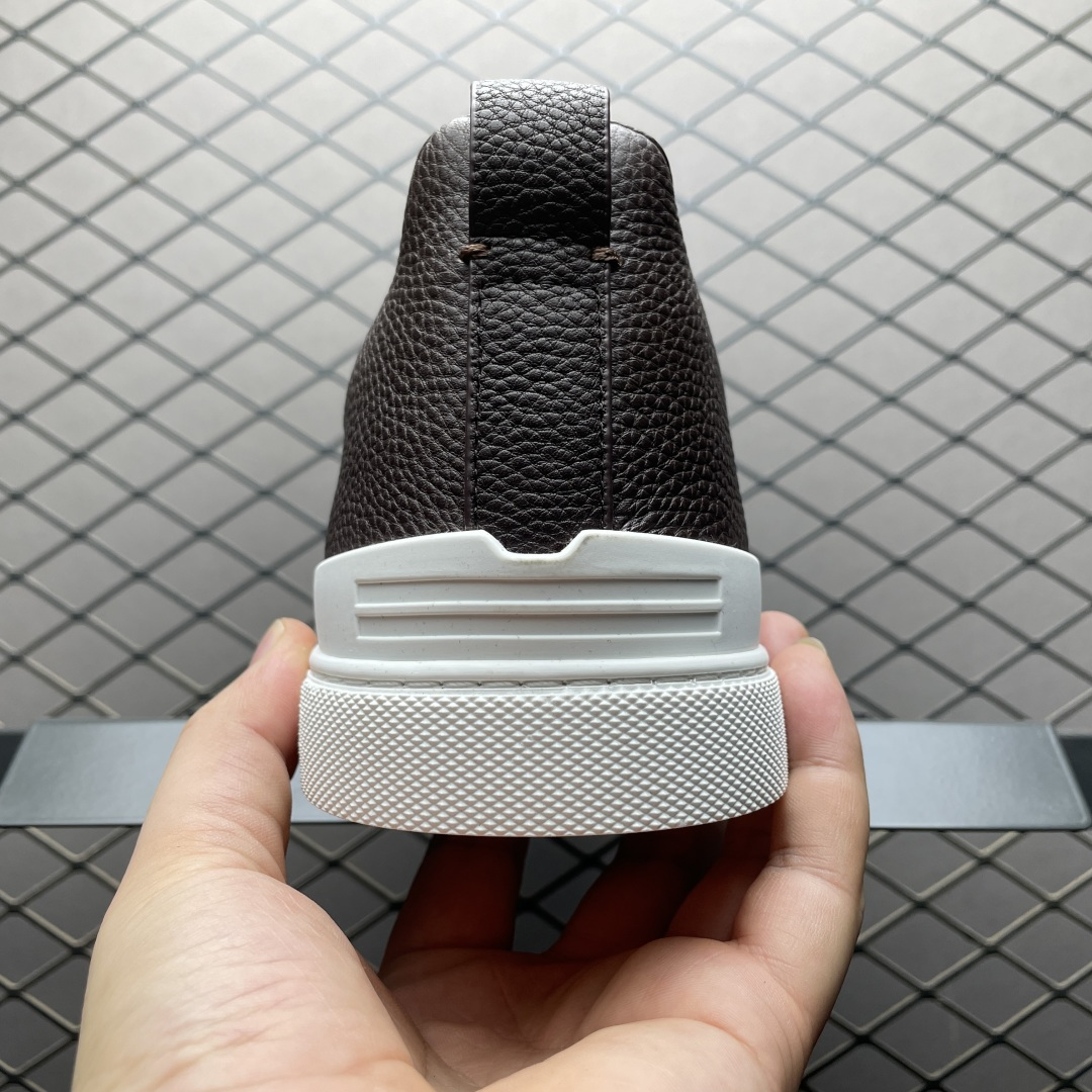 Zegna 杰尼亚 Triple Stitch 老钱风 荔枝纹批次 圆头平底 低帮休闲板鞋 海淘代购专供品质 进口头层牛