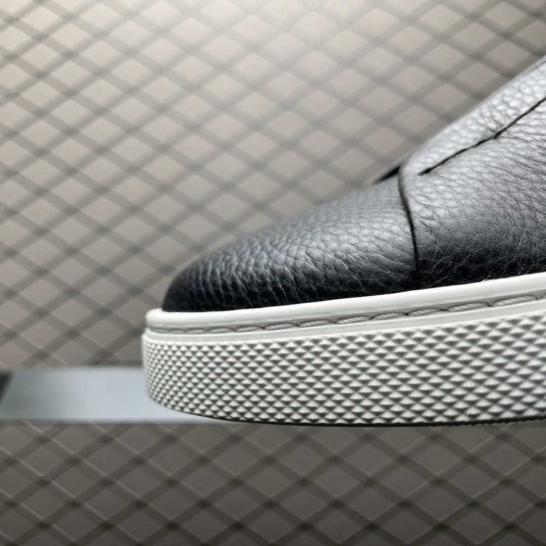 Zegna 杰尼亚 Triple Stitch 老钱风 荔枝纹批次 圆头平底 低帮休闲板鞋 海淘代购专供品质 进口头层牛