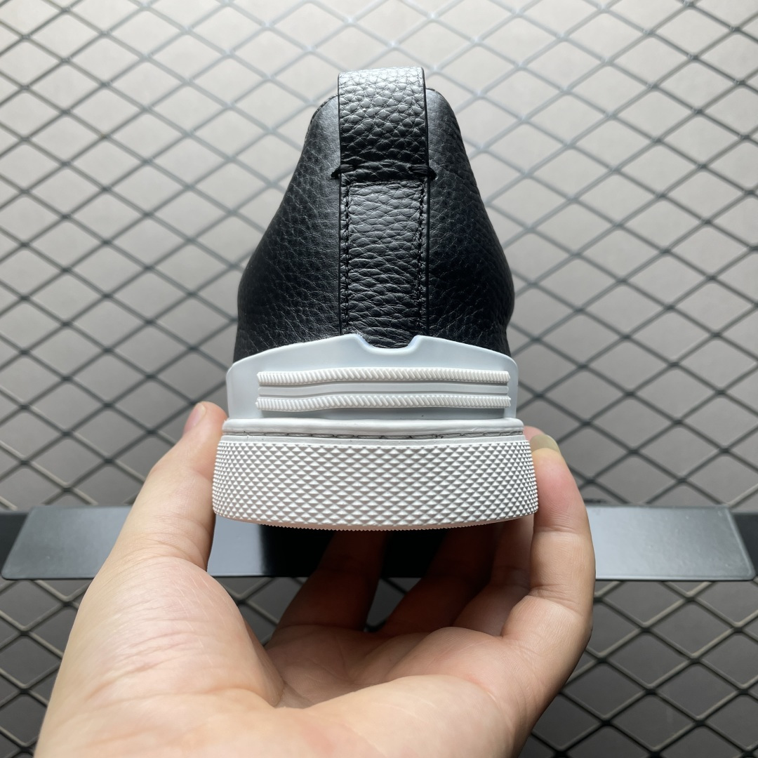 Zegna 杰尼亚 Triple Stitch 老钱风 荔枝纹批次 圆头平底 低帮休闲板鞋 海淘代购专供品质 进口头层牛