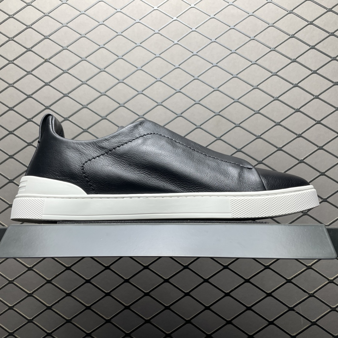 纯原 Zegna 杰尼亚 Triple Stitch 老钱风 圆头平底 低帮休闲板鞋 海淘代购充Z品质 高端外贸 平台零