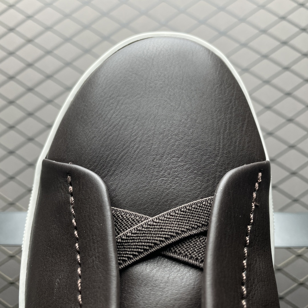 纯原 Zegna 杰尼亚 Triple Stitch 老钱风 圆头平底 低帮休闲板鞋 海淘代购充Z品质 高端外贸 平台零