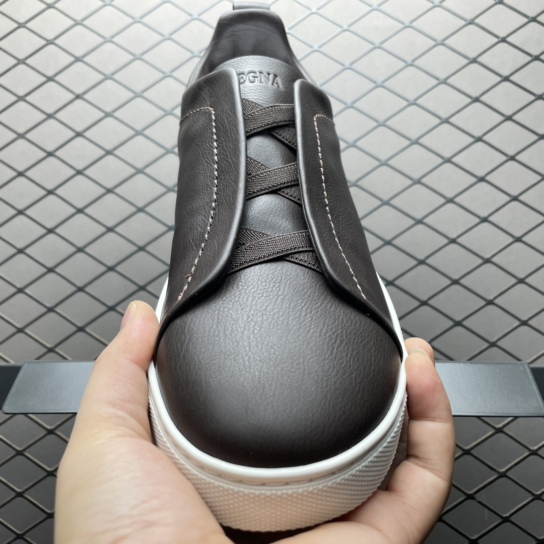 纯原 Zegna 杰尼亚 Triple Stitch 老钱风 圆头平底 低帮休闲板鞋 海淘代购充Z品质 高端外贸 平台零