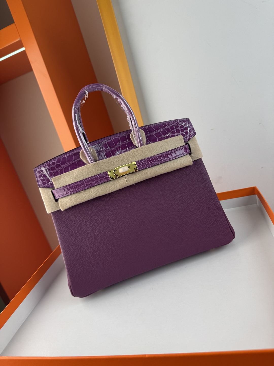 Birkin 25cm Touch Togo Leather & Crocodile Handbag - Anemone Gold Hardware 8 cmp i1749882861648 7737 0 7