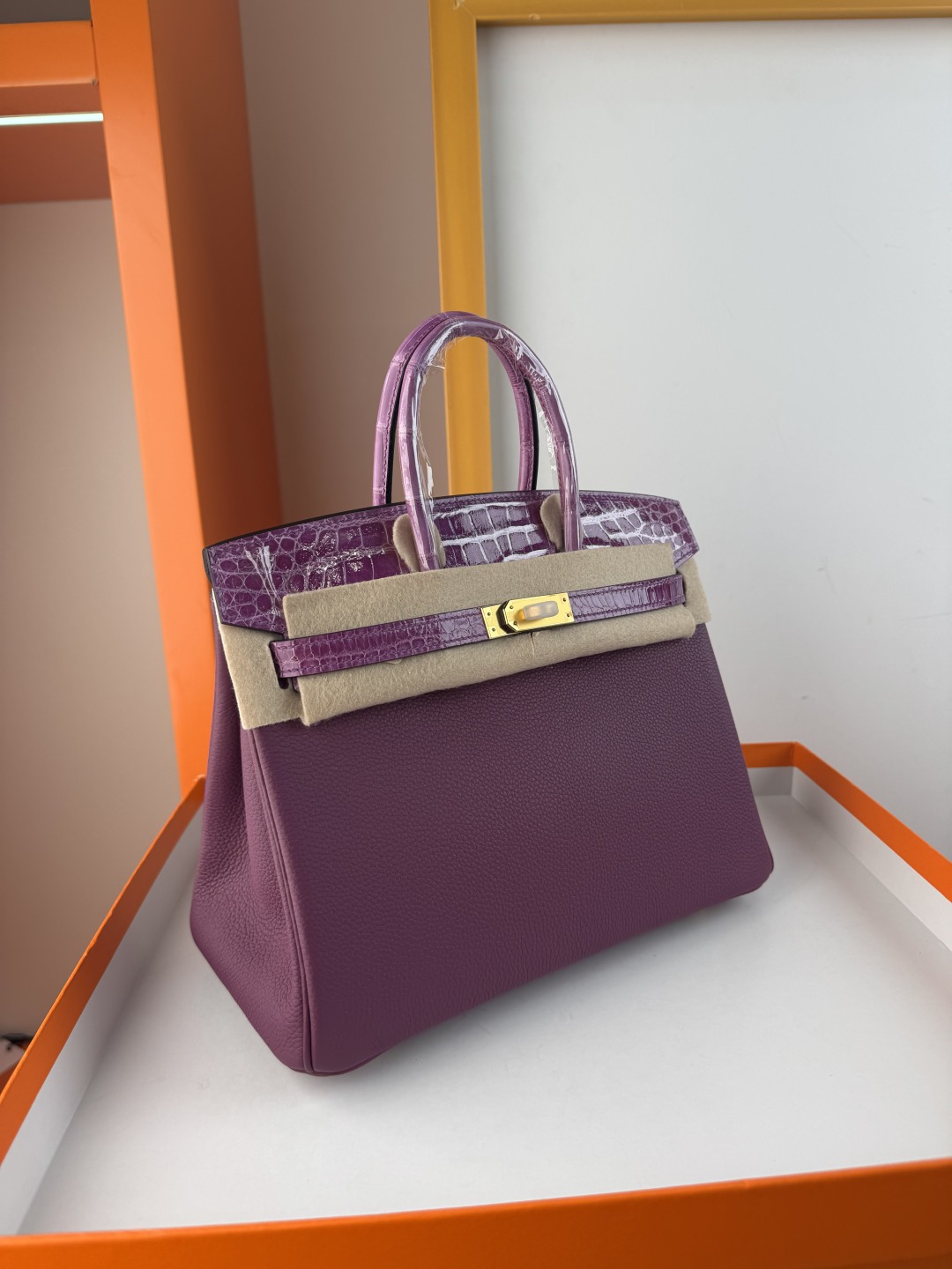 Birkin 25cm Touch Togo Leather & Crocodile Handbag - Anemone Gold Hardware 3 cmp i1749882873747 8084 0 2