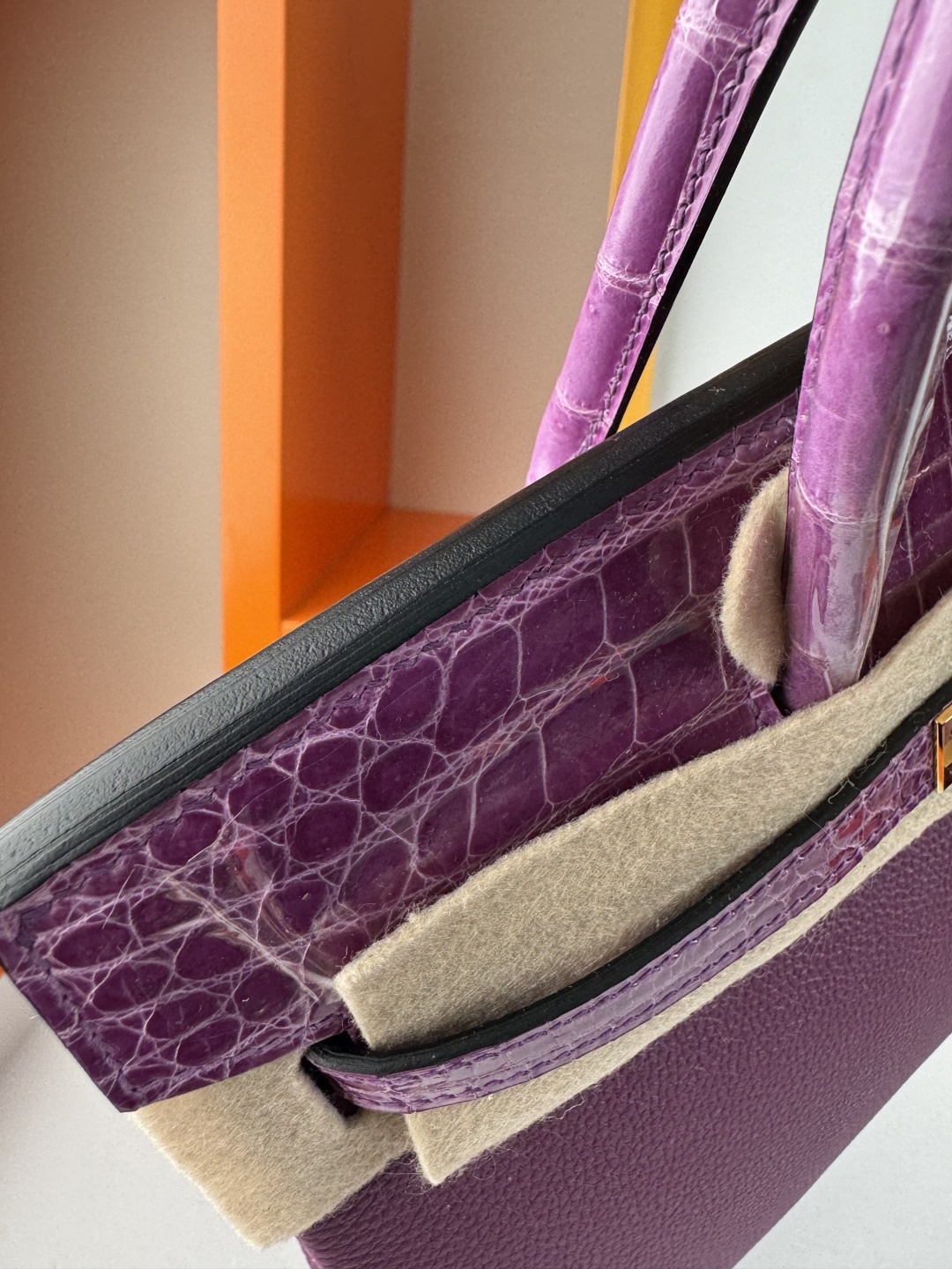 Birkin 25cm Touch Togo Leather & Crocodile Handbag - Anemone Gold Hardware 6 cmp i1749882881204 3839 0 5