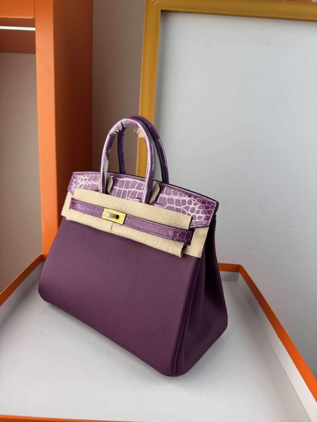 Birkin 25cm Touch Togo Leather & Crocodile Handbag - Anemone Gold Hardware 4 cmp i1749882881744 8098 0 3