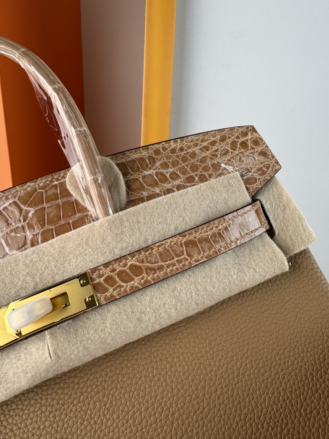 Birkin 25cm Touch Handbag in Togo Leather with Crocodile Leather Accent 8 cmp i1749883309427 5371 0 6
