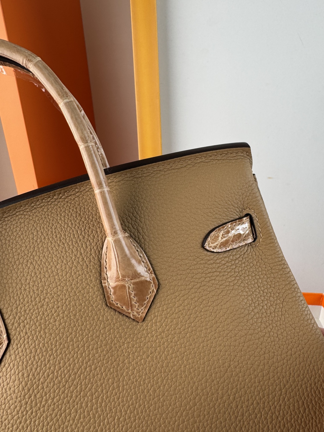 Birkin 25cm Touch Handbag in Togo Leather with Crocodile Leather Accent 9 cmp i1749883403634 1847 0 7