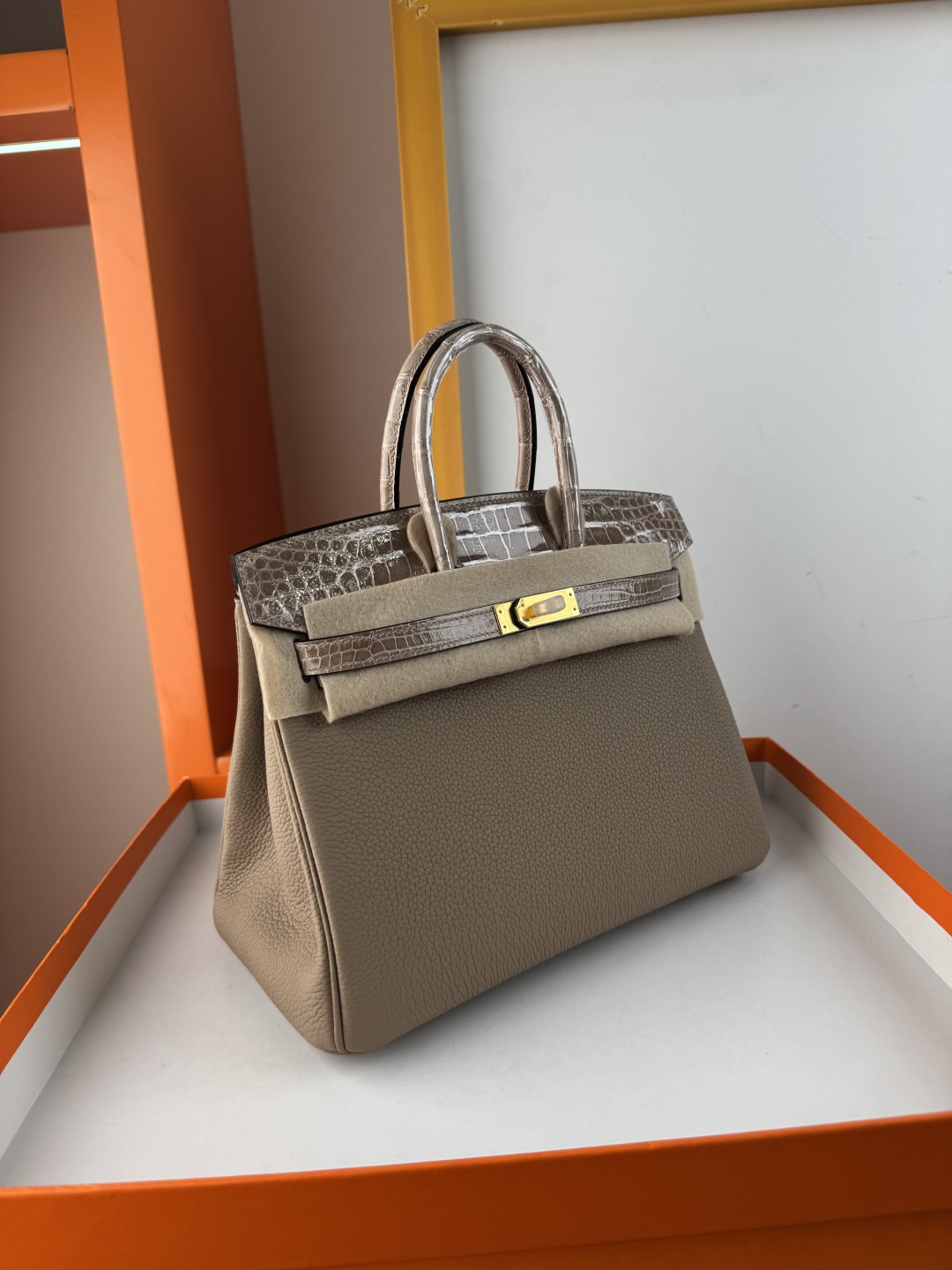 Chic Birkin 25cm Touch Bag: Togo Leather & Crocodile Trim, Gold Hardware 4 cmp i1749883617437 164 0 2