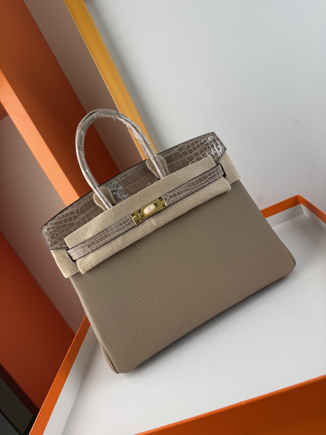 Chic Birkin 25cm Touch Bag: Togo Leather & Crocodile Trim, Gold Hardware 10 cmp i1749883623659 6508 0 8