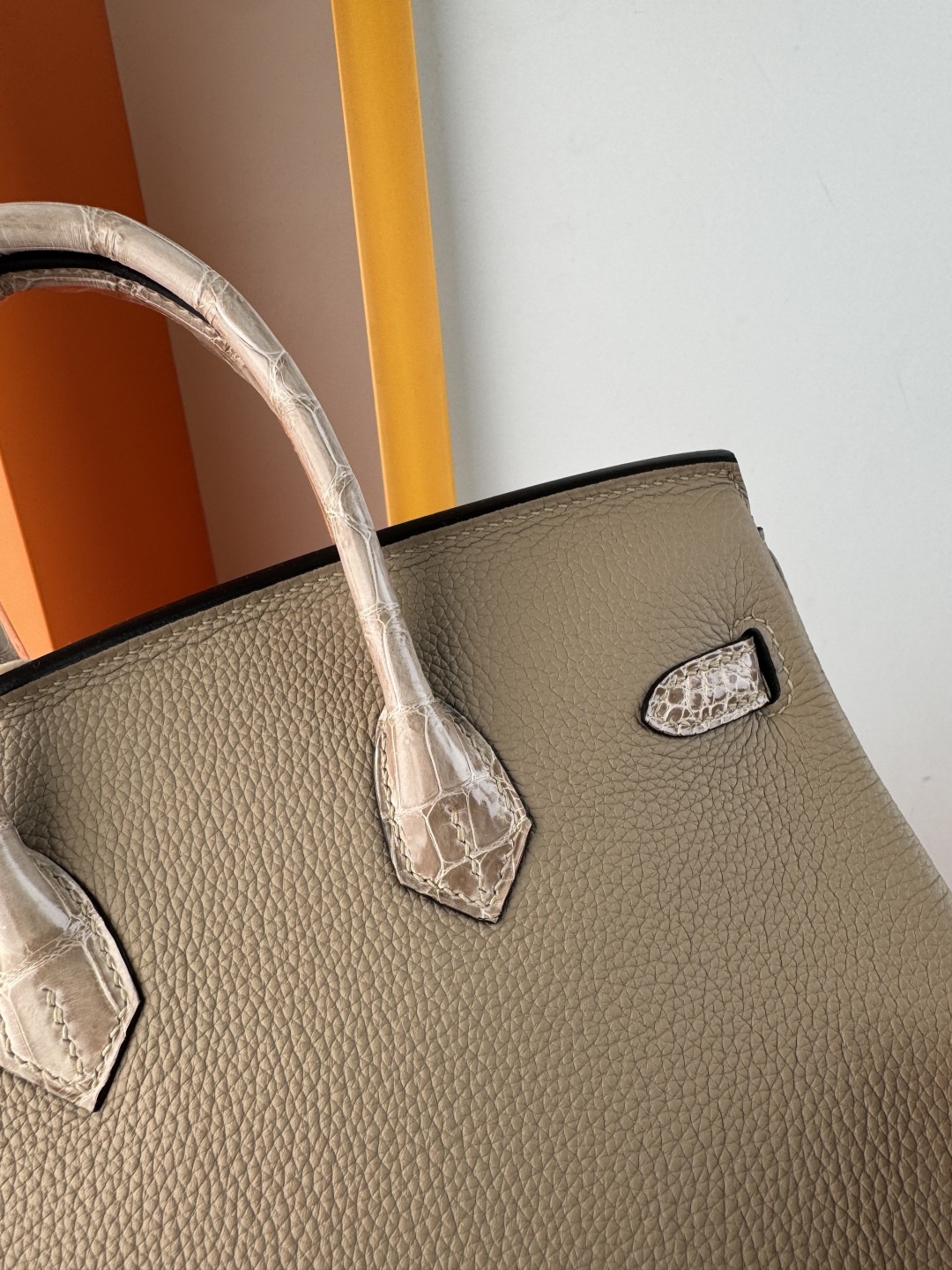 Chic Birkin 25cm Touch Bag: Togo Leather & Crocodile Trim, Gold Hardware 8 cmp i1749883630122 136 0 6