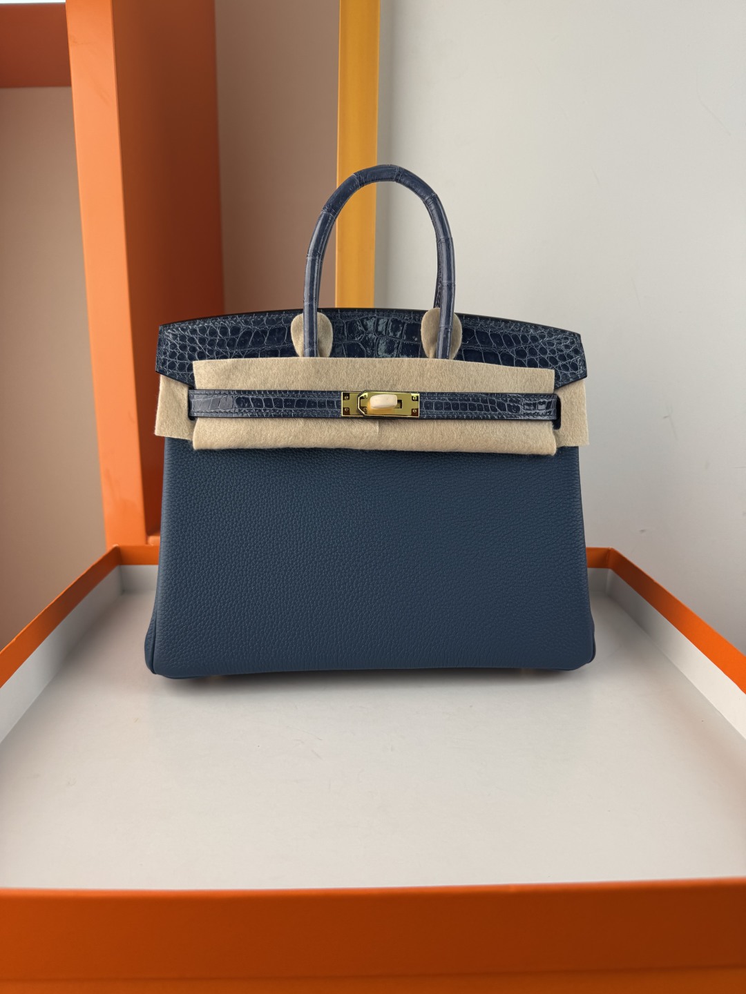 Birkin 25cm Touch Cobalt Blue Togo Leather and Crocodile Skin Gold Hardware 2 cmp i1749884994309 4818 0 0