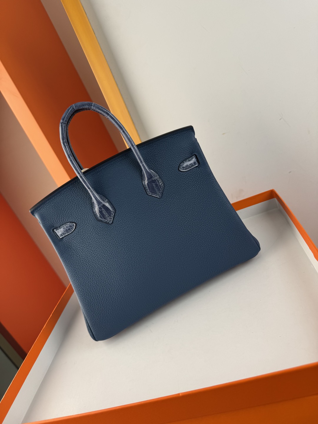 Birkin 25cm Touch Cobalt Blue Togo Leather and Crocodile Skin Gold Hardware 9 cmp i1749884994333 9157 0 8