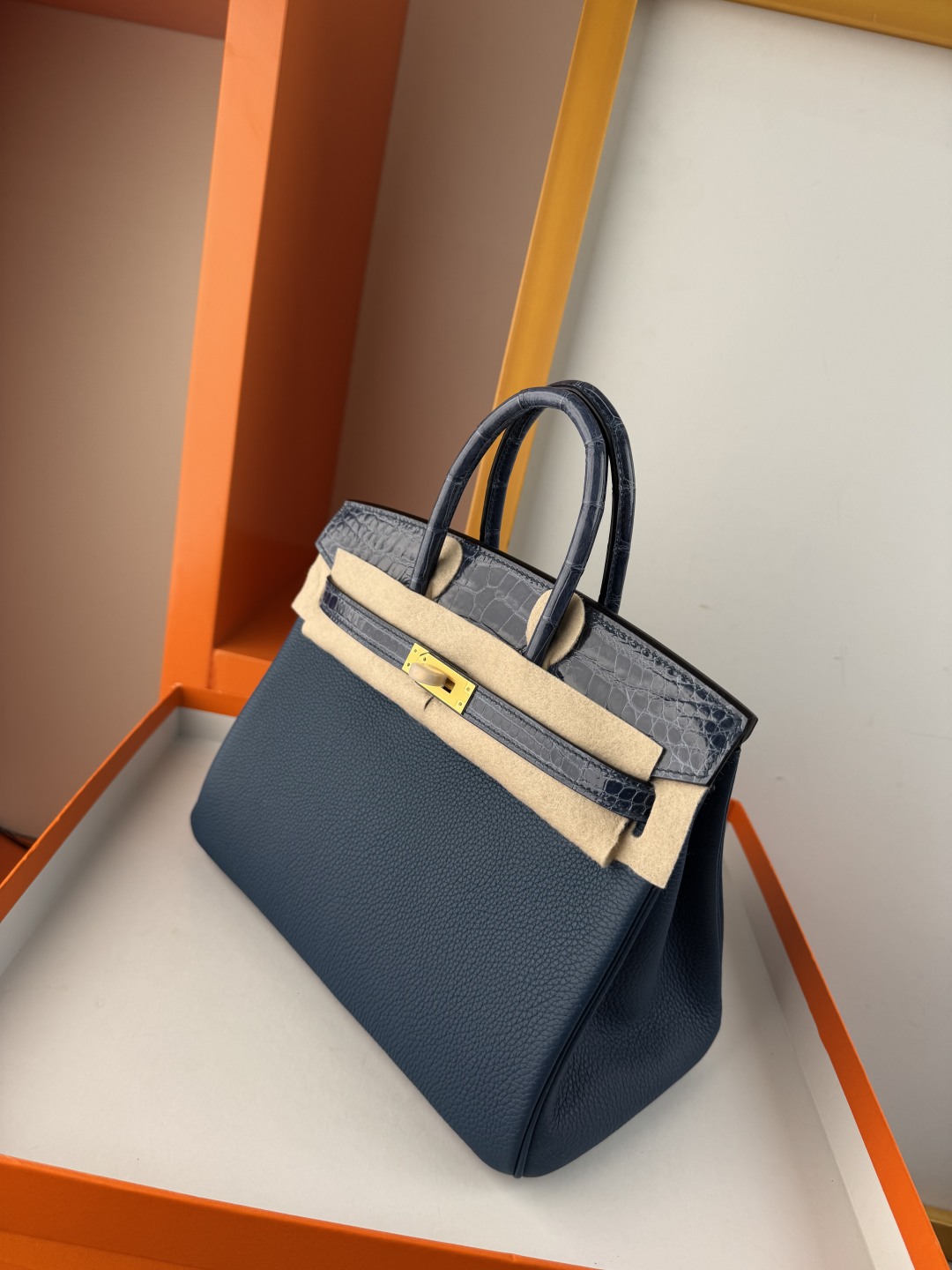 Birkin 25cm Touch Cobalt Blue Togo Leather and Crocodile Skin Gold Hardware 5 cmp i1749884997523 924 0 3