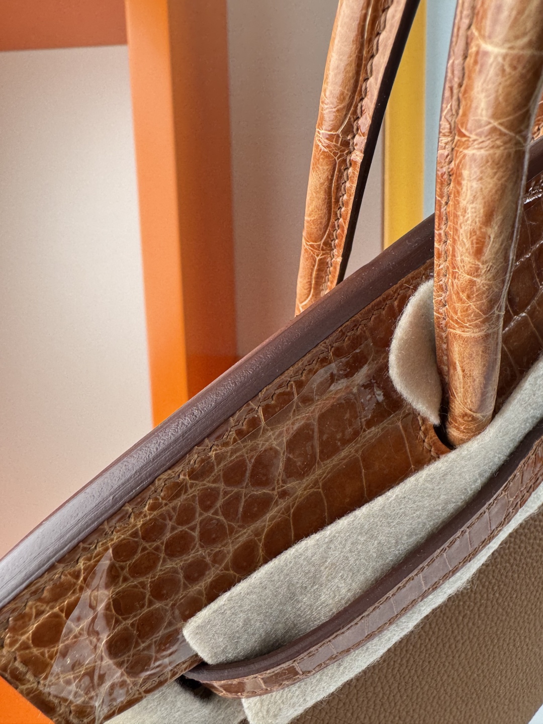Birkin 25cm Touch Honey Brown Togo Leather & Crocodile Gold Hardware 7 cmp i1749895274743 3715 0 5