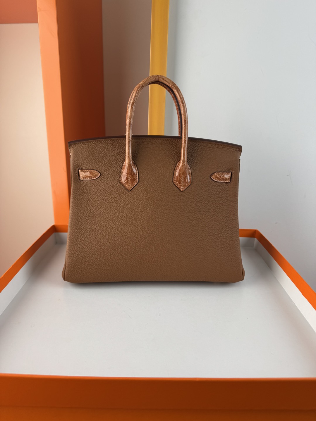 Birkin 25cm Touch Honey Brown Togo Leather & Crocodile Gold Hardware 3 cmp i1749895275152 2784 0 1