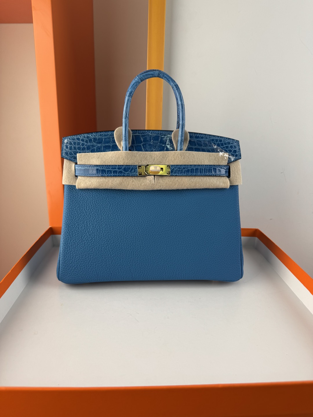 Birkin 25cm Touch Bag, Togo Leather & Crocodile, Tanzania Blue, Gold Hardware 1 cmp i1749895361511 8894 0 0
