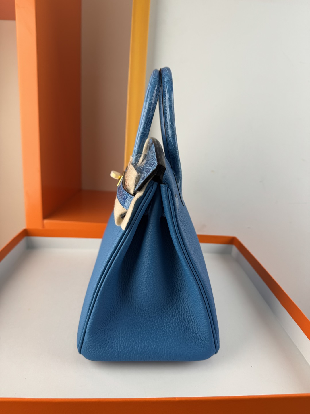 Birkin 25cm Touch Bag, Togo Leather & Crocodile, Tanzania Blue, Gold Hardware 5 cmp i1749895364469 6492 0 4