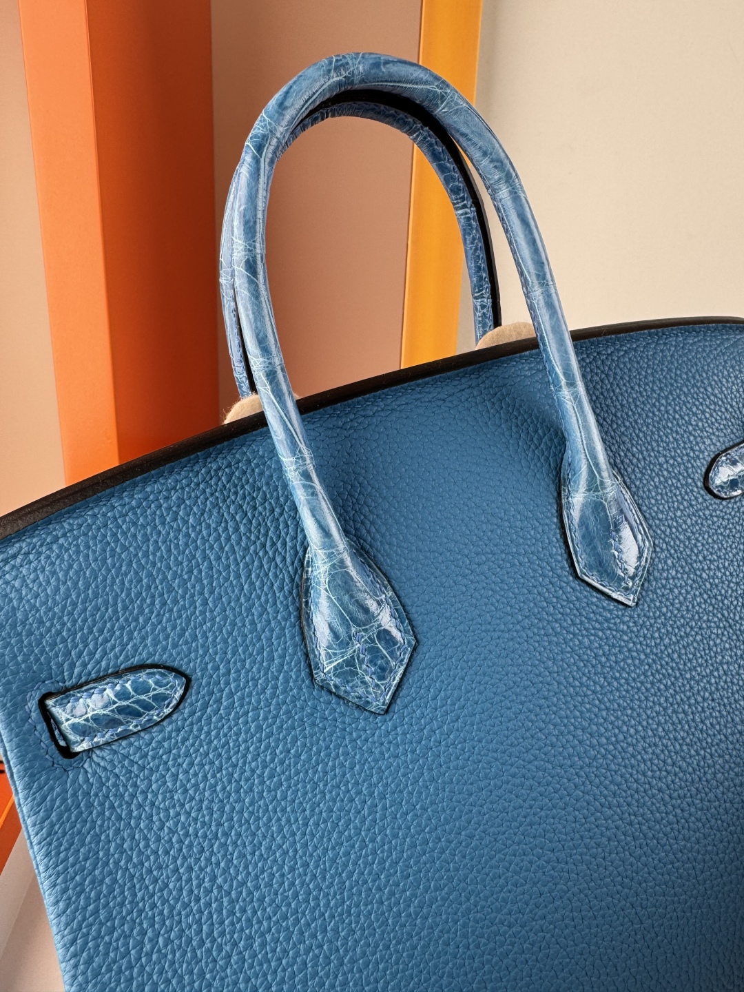 Birkin 25cm Touch Bag, Togo Leather & Crocodile, Tanzania Blue, Gold Hardware 8 cmp i1749895378267 8848 0 7