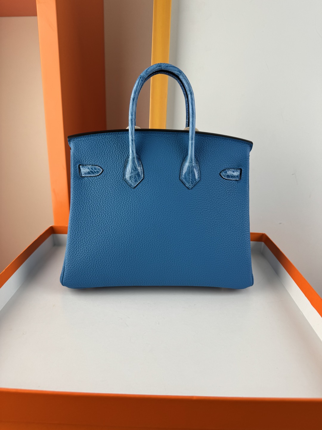 Birkin 25cm Touch Bag, Togo Leather & Crocodile, Tanzania Blue, Gold Hardware 2 cmp i1749895378673 6937 0 1