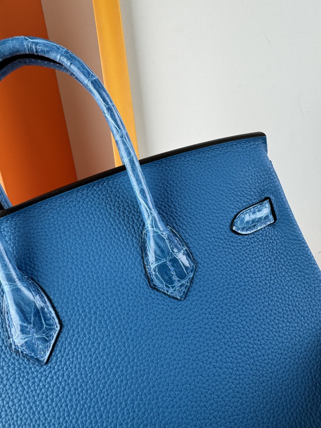Birkin 25cm Touch Handbag, Togo Leather and Shiny Crocodile, Silver Hardware 9 cmp i1749898918520 3491 0 7