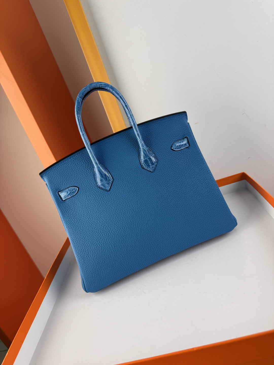 Birkin 25cm Touch Handbag, Togo Leather and Shiny Crocodile, Silver Hardware 11 cmp i1749898920114 6254 0 9