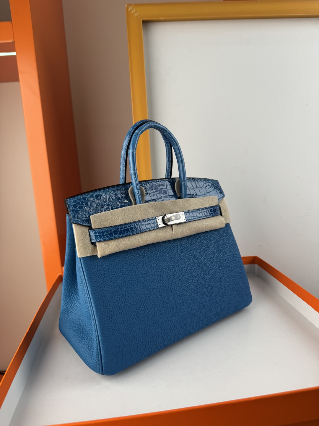 Birkin 25cm Touch Handbag, Togo Leather and Shiny Crocodile, Silver Hardware 4 cmp i1749898930603 1449 0 2