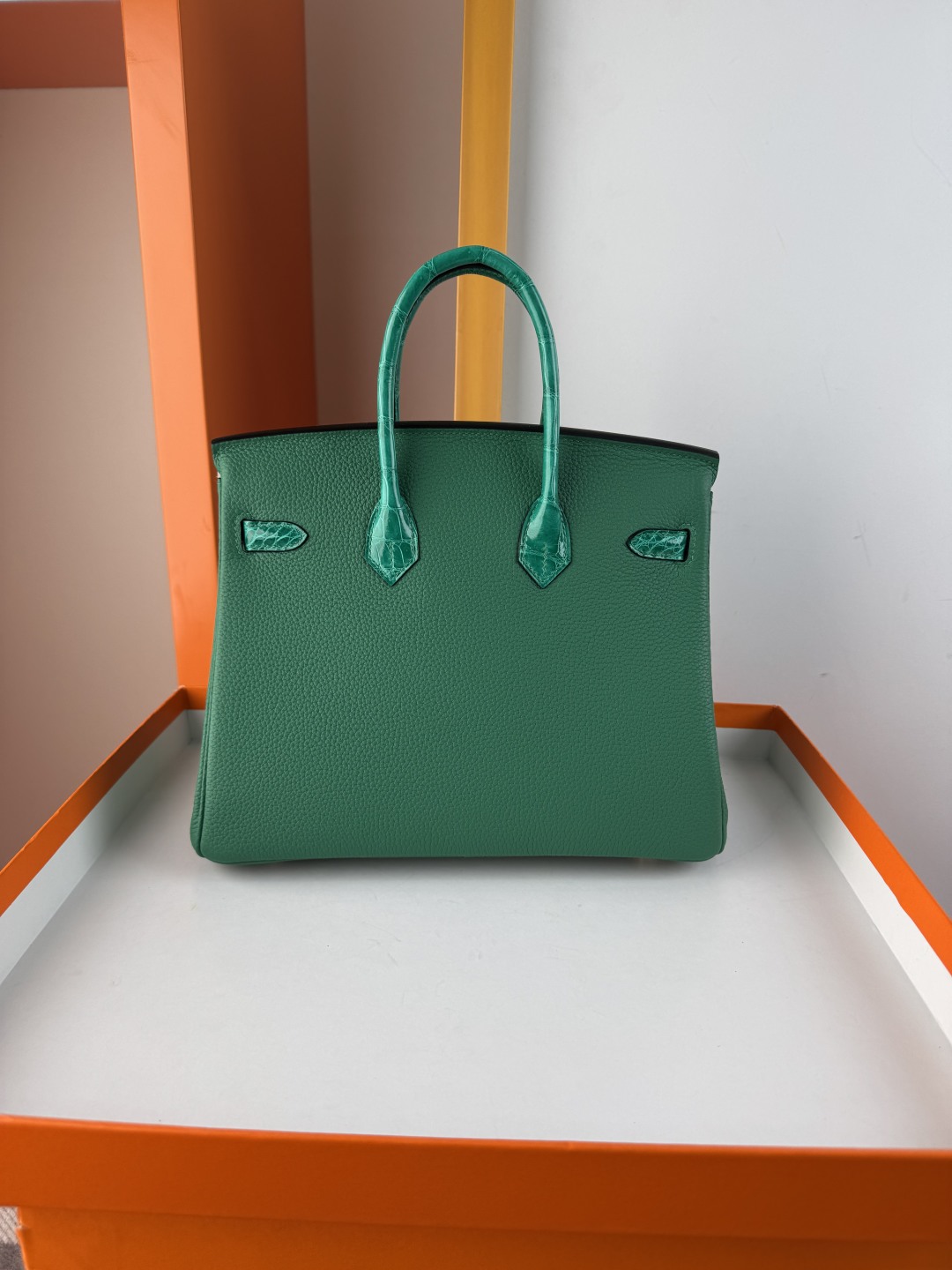 Birkin 25cm Touch Emerald Green Togo and Shiny Alligator Leather Gold Hardware 3 cmp i1749899084822 1977 0 1