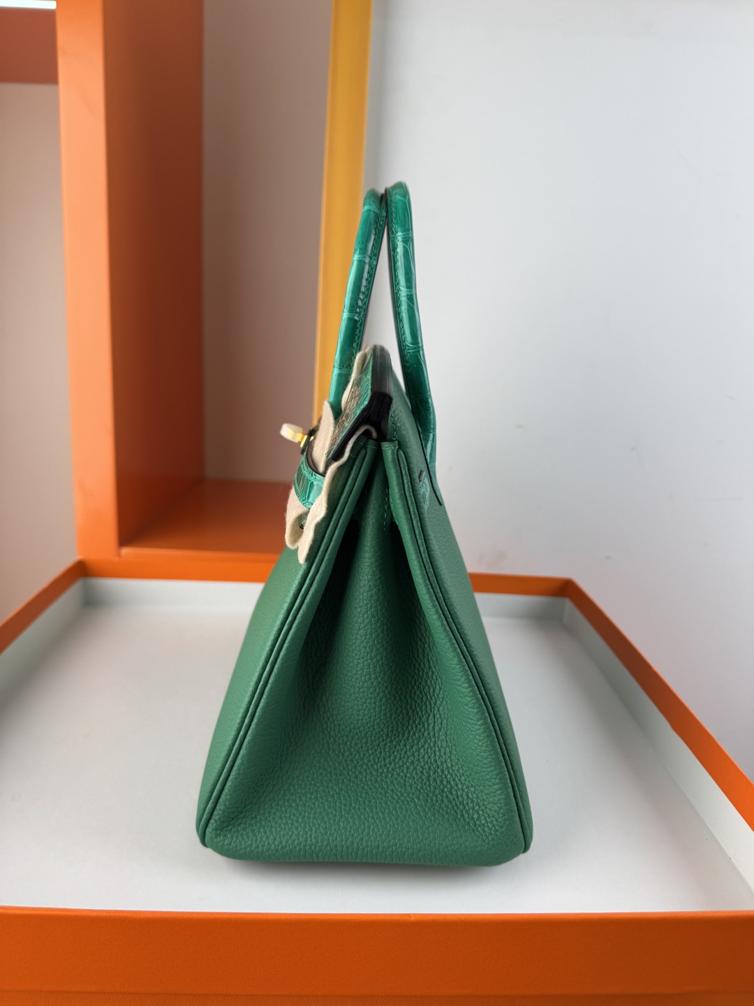 Birkin 25cm Touch Emerald Green Togo and Shiny Alligator Leather Gold Hardware 6 cmp i1749899090120 7097 0 4