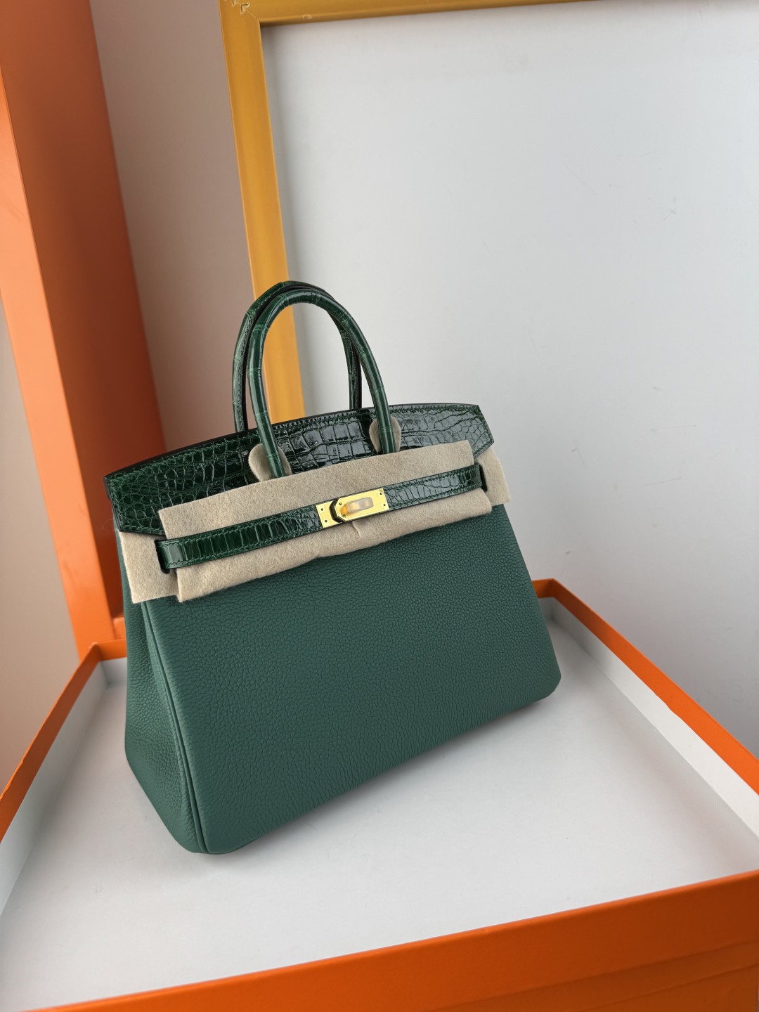 Exquisite Birkin 25cm Emerald Green Togo Leather & Alligator Gold Hardware 3 cmp i1749965803533 8782 0 2