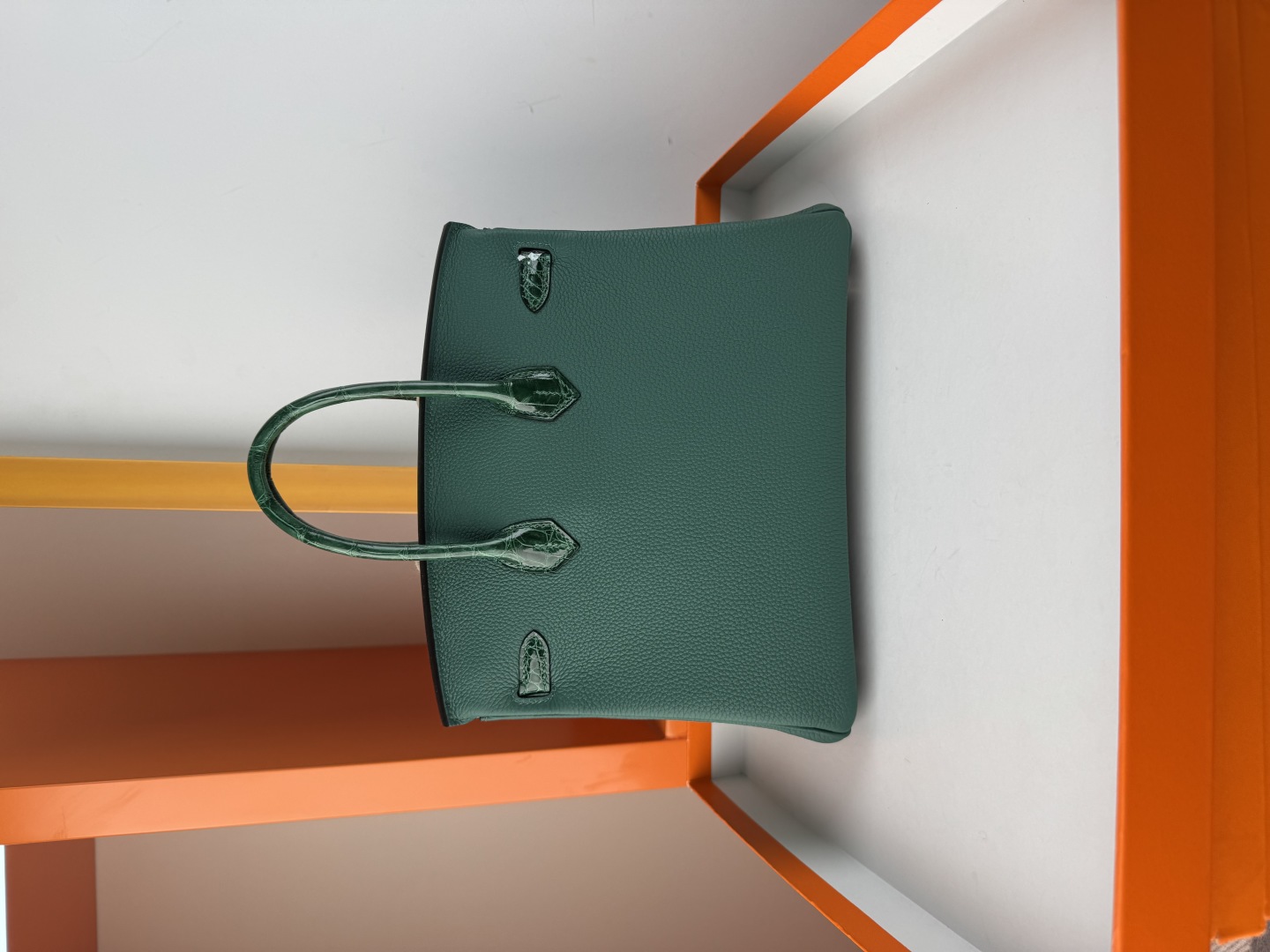 Emerald Green Birkin 25cm Togo Leather and Crocodile Skin Handbag 2 cmp i1749966041389 7117 0 1
